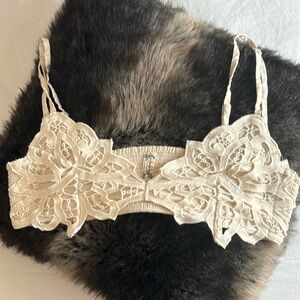 Free People Intimately size Large Bralette Cream Floral
